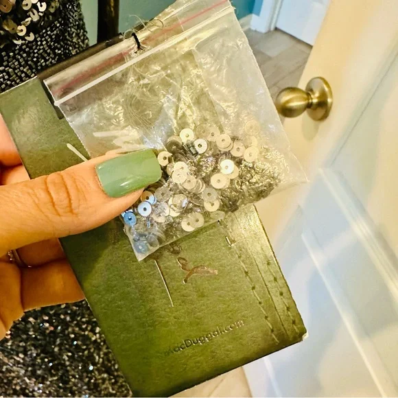 Mac Duggal Sequin V-Neck Empire Waist Sleeveless Gown Size 8 Charcoal NWT 4930 - Picture 13 of 15